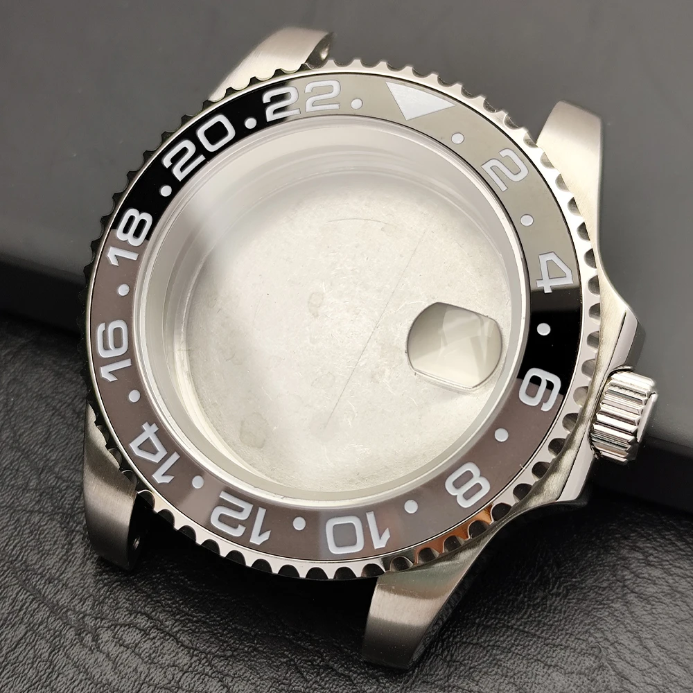 Premium 40.5MM Sapphire Glass GMT Case with Bidirectional Rotating Bezel for 28.5MM Dial and 20mm Strap