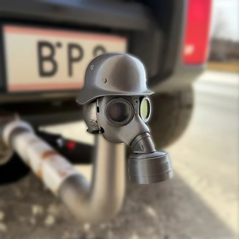 Trailer Hitch Cover With Steel Helmet And Gas Mask 3d Printed Trailer Hitch Ball Cover Prevent Receiver Tube From Rusting
