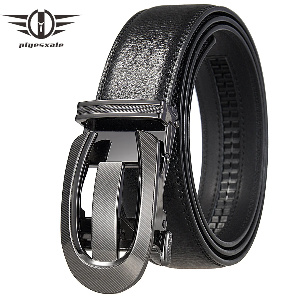 

Luxury New Arrival Men Belt Top Quality Male Genuine Leather Belt Automatic Buckle Cummerbunds cinturon hombre 3.5cm Width G1256