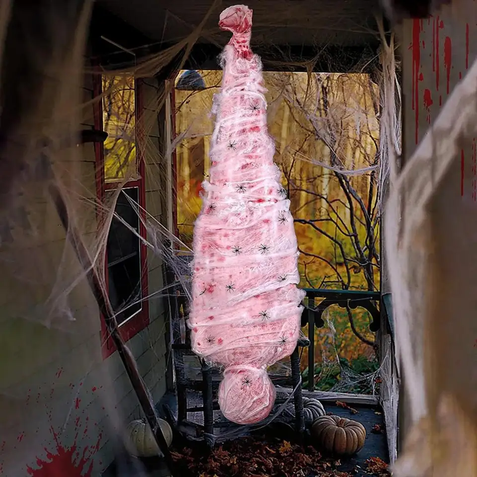 Halloween Scary Fake Corpse In Bag Decorations - Inflatable Dead Body For Haunted Houses & Yard - View #3
