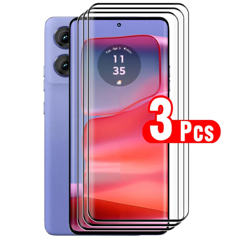 Moto Edge50Pro Glass 3Pcs Proteggi Schermo In Vetro Temperato Curvo Per Motorola Edge 50 Pro Fusion Ultra 5G Armor Pellicole Protettive