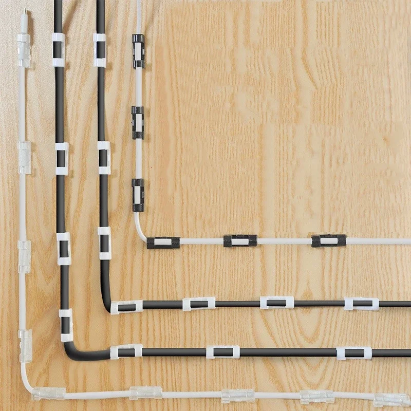 

20pcs/set Cable Clips Desktop Organizer Self Adhesive Cord Management Wire Holder Data Telephone Line Winder