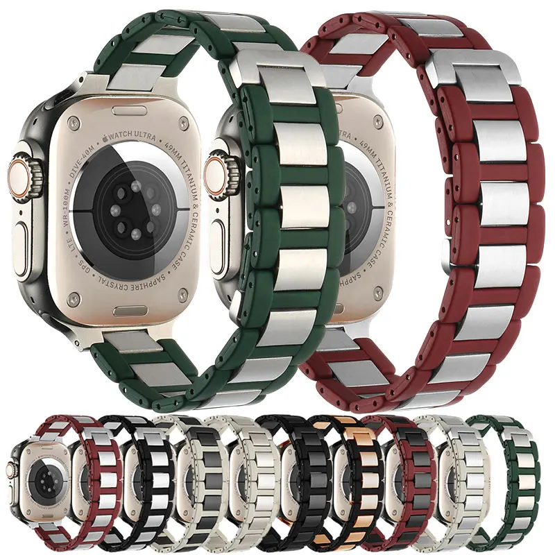 Magnetic Metal Strap For Apple Watch Ultra 2 49mm 41mm Stainless Steel Loop Band Bracelet 45mm For iWatch Series 9 SE 8 7 6 5 4
