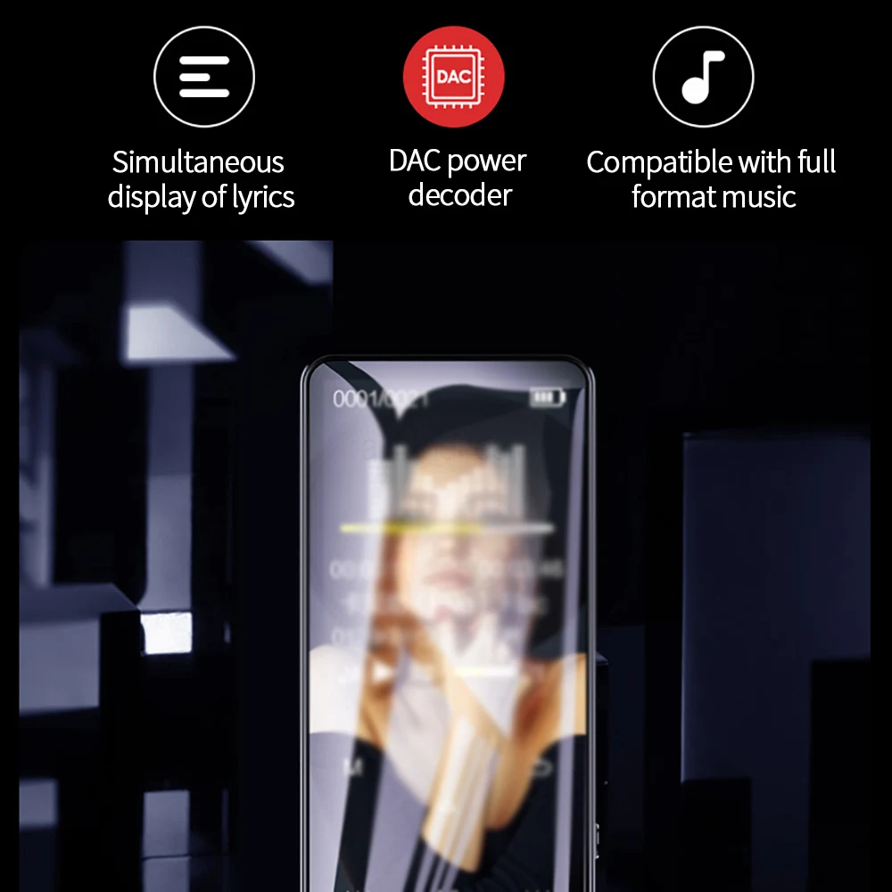8-128GB MP3 MP4 Player Touch Bluetooth 5.0 Lossless Audio Recorder Music HiFi Portable Audio Walkman FM Radio E-Book mp3 mp4 player