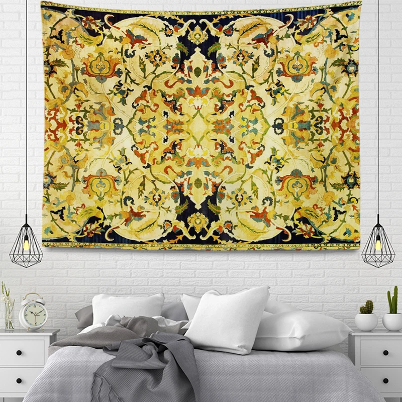 Tapestry Decor Wall Tapestry Aesthetic Room Boho Accessories Wall Hanging Fabric Autumn Mandala Decor Vintage Morocco Bedroom