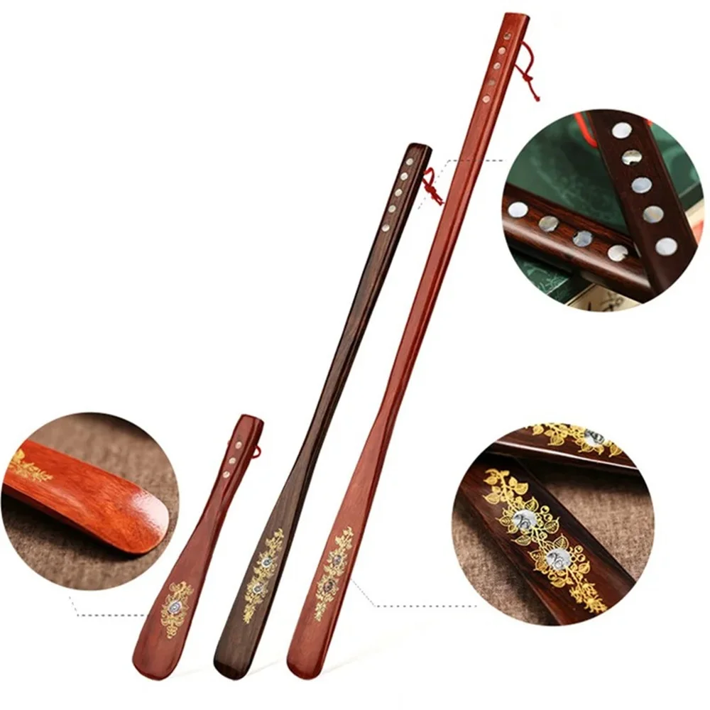 Professional Wooden Shoe Horn Flexible Long Handle Shoehorn Shoe Lifter 1pc 22/55/70cm