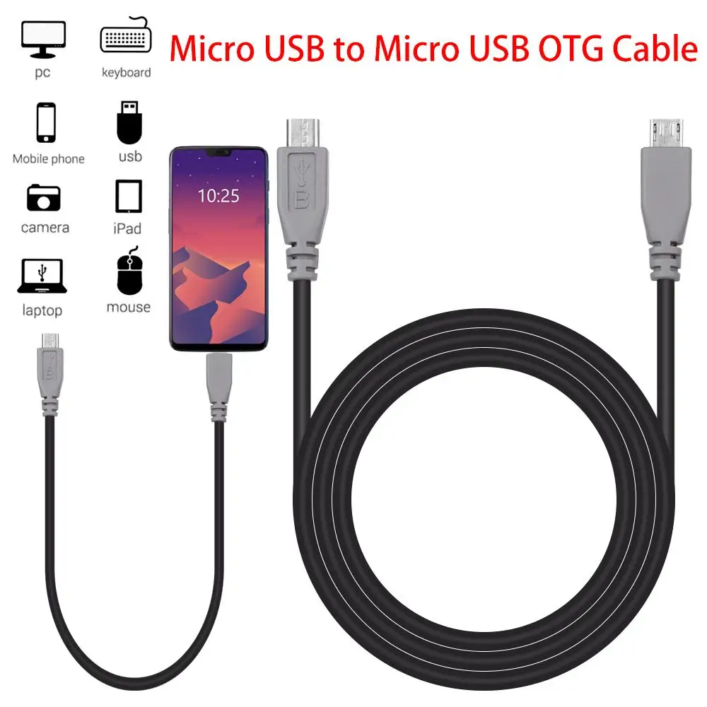 마이크로 USB 수-마이크로 USB 수 OTG 변환기 어댑터 리드 데이터 케이블 충전 코드, 휴대폰 태블릿 휴대폰 액세서리, 5 핀