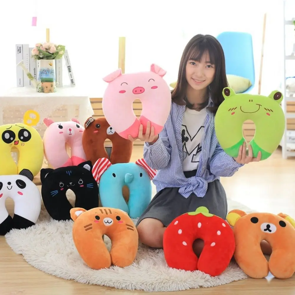 10 Colors U-Shaped Plush Sleep Neck Protection Pillow Office Cushion Cute Lovely Travel Pillows For Children/Adults 2