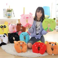 10 Colors U-Shaped Plush Sleep Neck Protection Pillow Office Cushion Cute Lovely Travel Pillows For Children/Adults 2