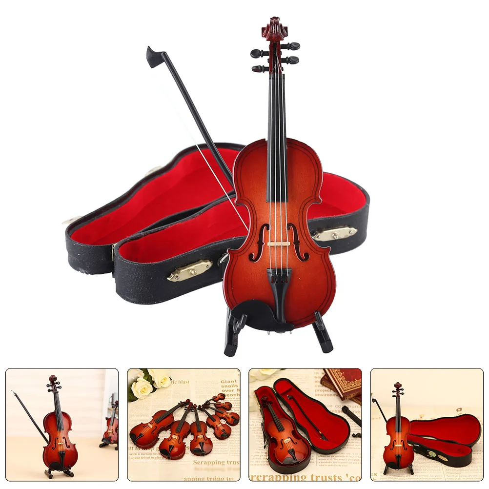 

Miniature Dollhouse Violin Model Desktop Adornment Instrument Decor Ornaments Decoration Child