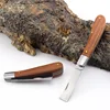Professional Folding Grafting Knife Plant Grafting Pruning Tools Garden Fruit Tree Cutter Stainless Steel Wooden Handle Knife 2