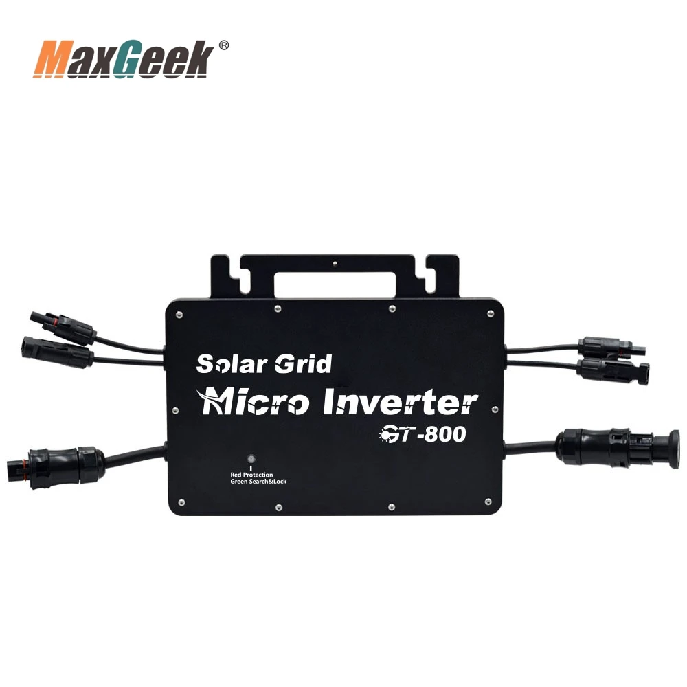 Maxgeek Gt-800 800W Ac Output 220V Microinverter Solar Grid Micro Inverter Con Guscio In Alluminio Pressofuso