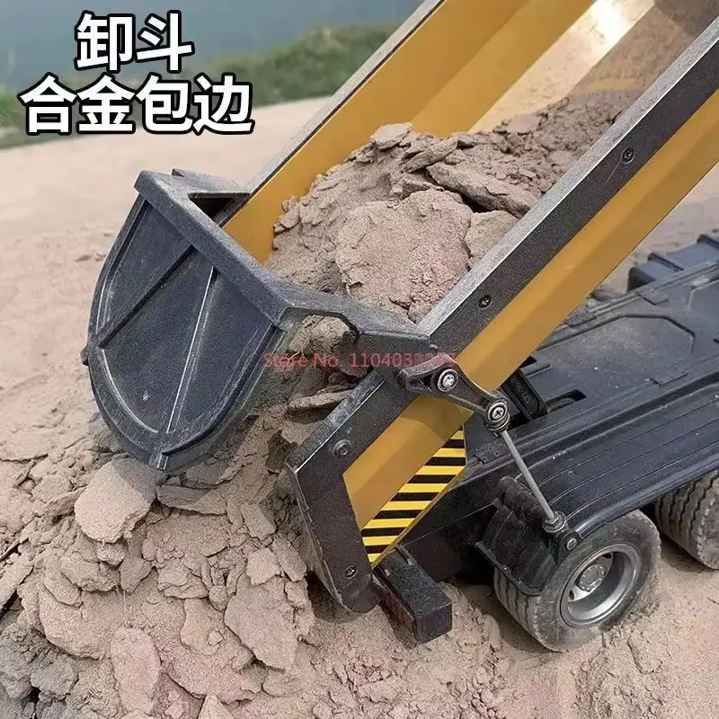 1:14 Large 10ch 573 Auto Self-Unloading Earth-Loading Rc Excavator Construction Car With Led Light Engineering Transport Vehicle 6