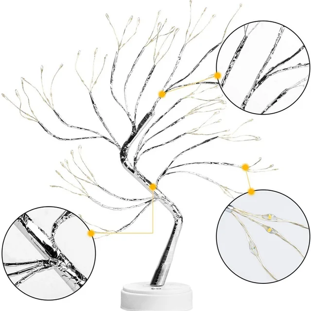 108 LED Tabletop Bonsai Tree Lights With Remote Night Light Shimmer Tree Lamp For Christmas Valentine's Home Decoration New 2024 6