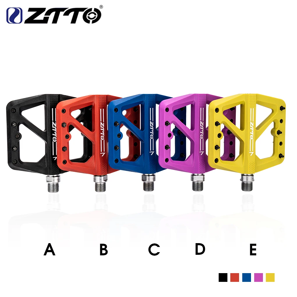 

ZTTO 1 Pair Nylon Bicycle Pedal 24 Changeable Spikes Non-slip Solid Color Bike Pedals Outdoor Cycle Parts Supplies