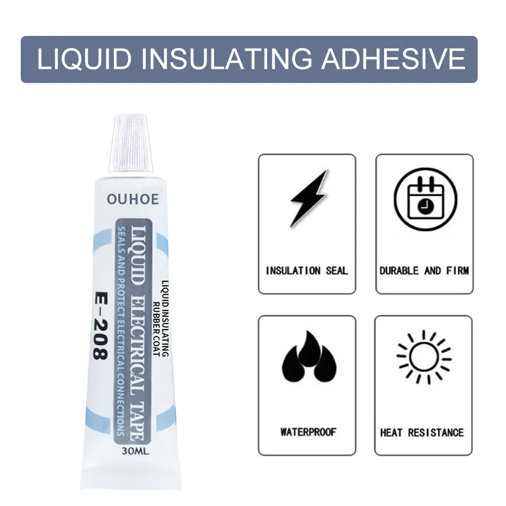 30ML Waterproof High Temperature Resistance Liquid Insulation Tape Paste Insulating Glue Lamp