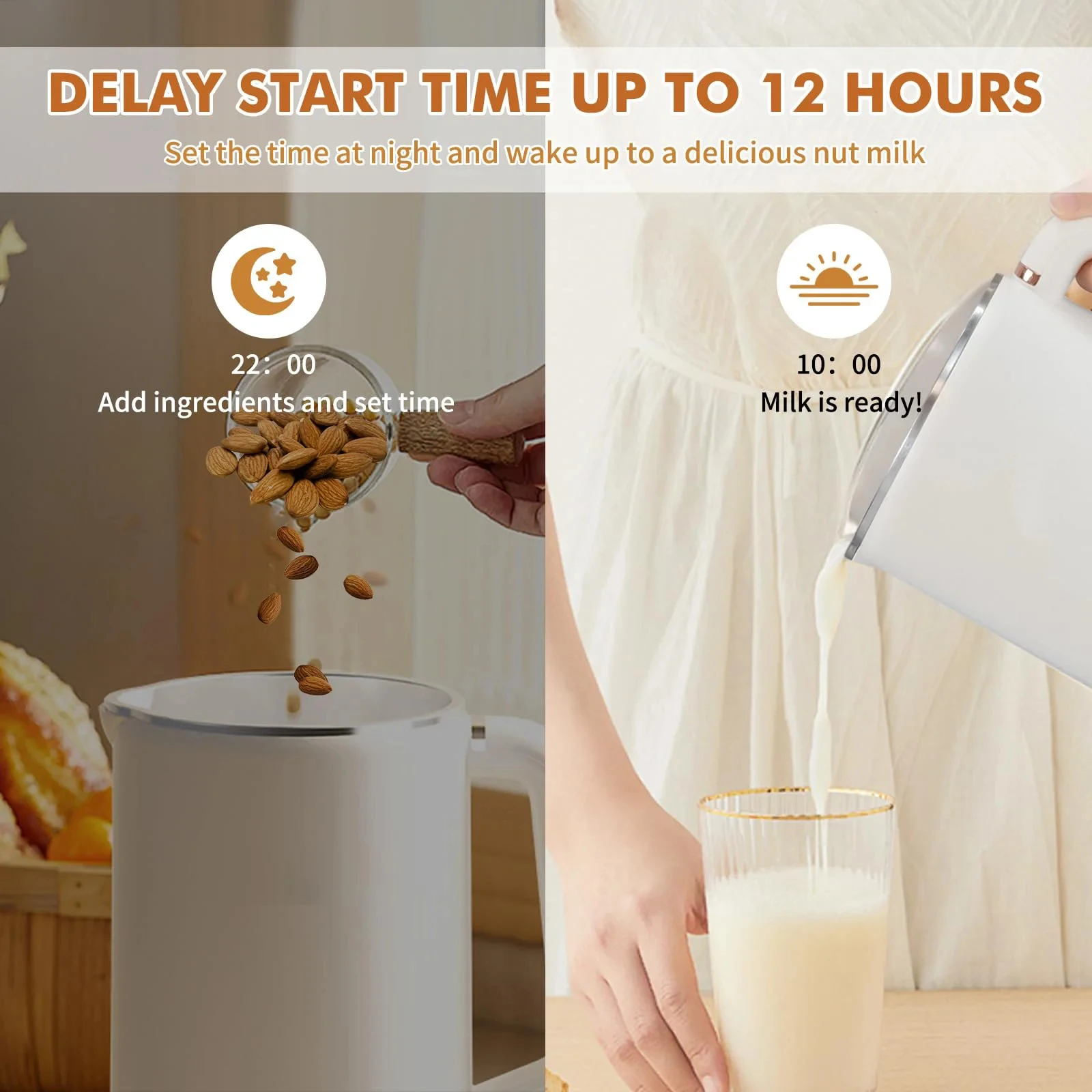 HOMEFISH Nut Milk Maker 8-In-1 Functionality