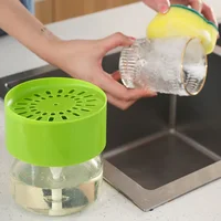 เครื่องจ่ายสบู่เหลวสําหรับห้องครัว เครื่องจ่ายสบู่เหลว เครื่องจ่ายสบู่เหลวในครัวพร้อมที่วางฟองน้ํา ฟองน้ําแคดดี้ เครื่องปั๊มสบู่ 5