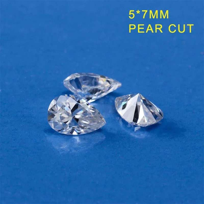 Cheestar Gems Loose Moissanites Stone High Quality GH Color Pears Shape 5*7mm 0.7ct Moissanites Syntheti Diamonds Stone