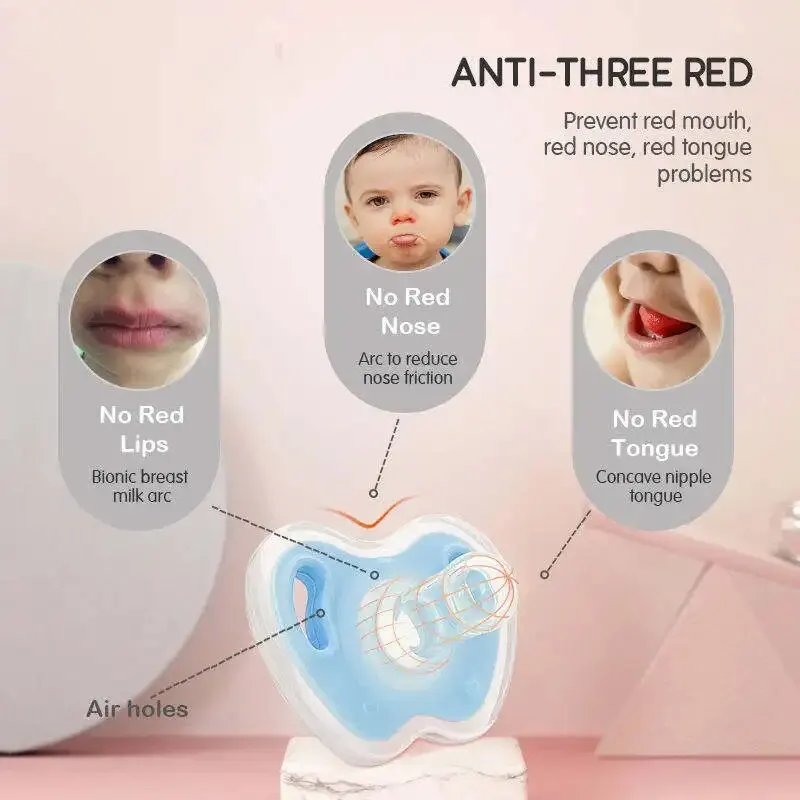 Baby Pacifier For Soothing Nighttime Sleep Breathable Design Apple Shape Baby Silicone Accessories 1 Pcs silicone pacifier