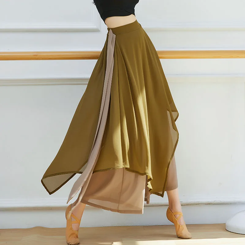 Chinese Dance Dance Pants Women Loose Flowing Chiffon Culottes Classical Performance Clothing Practice Wide Leg Pants