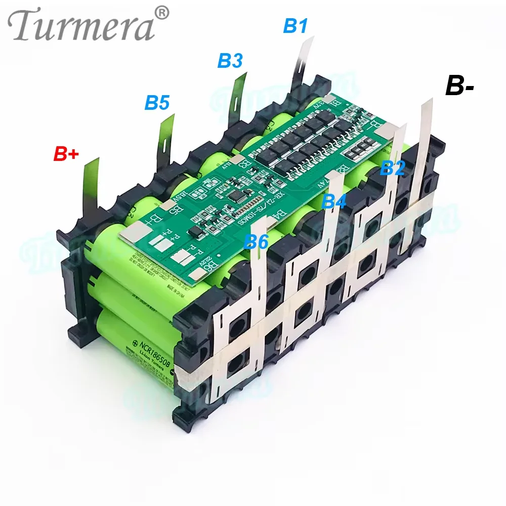 Suporte para Bateria 18650 29.4V 24V 7S3P | Turmera 30A BMS de Equilíbrio com Soldagem de Níquel para Substituição de Bateria de Chumbo-Ácido de Bicicleta Elétrica