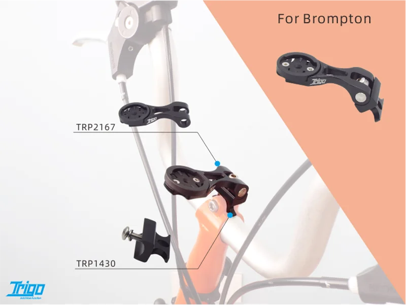 TRP2167 Legierung Fahrradcomputerhalterung Kamerahalterung für GARMIN WAHOO Bryton Igpsport TRIGO Halterung passend für Aline Cline Birdy Faltrad – Detail 11