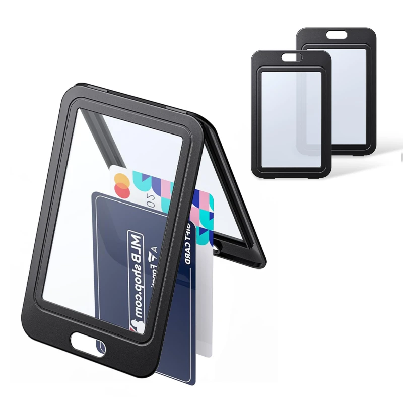 

1 PCS Transparent Work Card Badge Holder Office Staff Employees ID Card Clear Pass Name Work Card Cover Case Sleeve with Lanyard