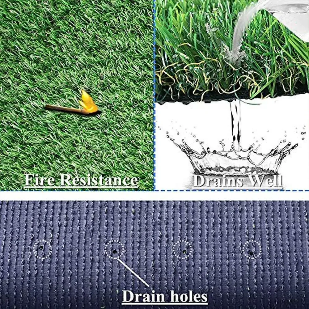 Artificial Grass Astroturf Rug 0.7" Height Sizes 3FTx10FT Indoor Outdoor Lawn Carpet Easy Installation Synthetic Turf
