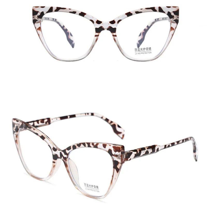 New Cat Eye Glasses Frame Women Flat Mirror Fashion Eyeframe Retro Man Anti Blue Light Trendy Decorative Glasses Plain Eyewear