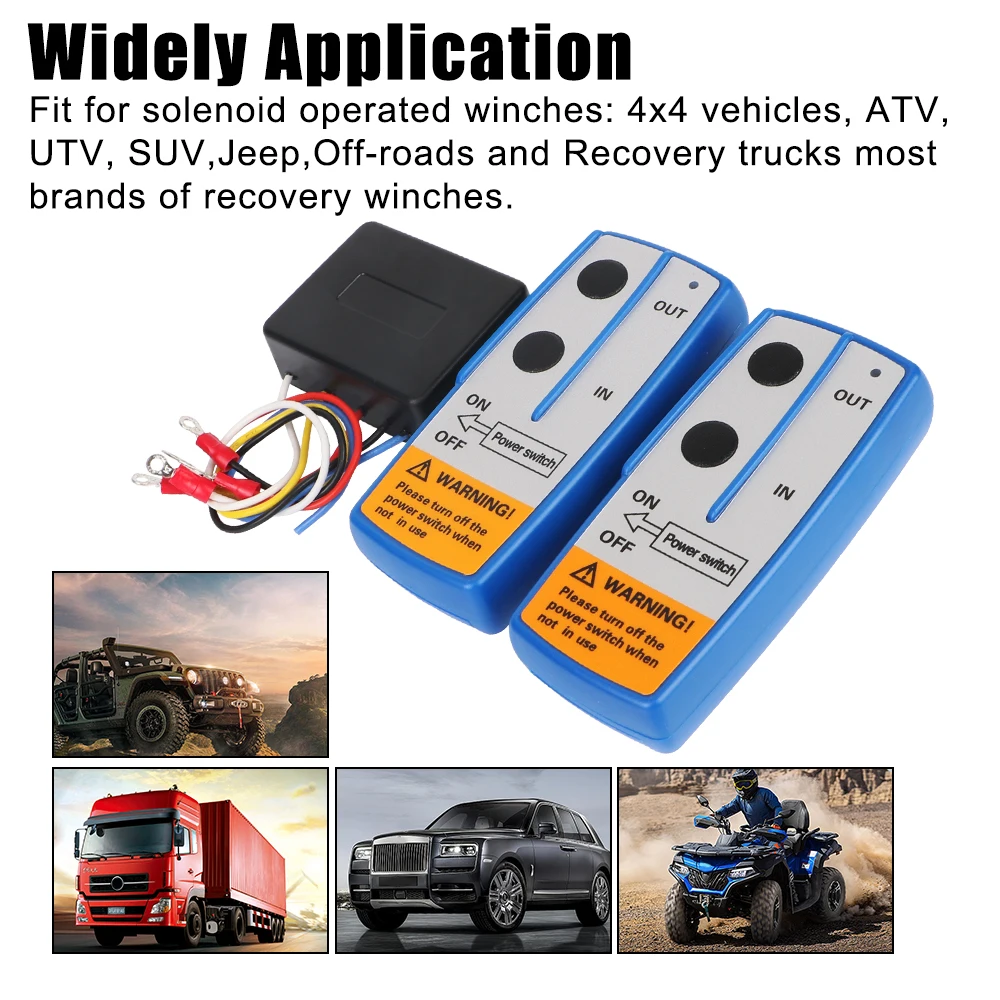 Universal Handset Switch Controller For Jeep Off-road ATV Recovery Tow Truck 12V Winch Remote Control System Wireless