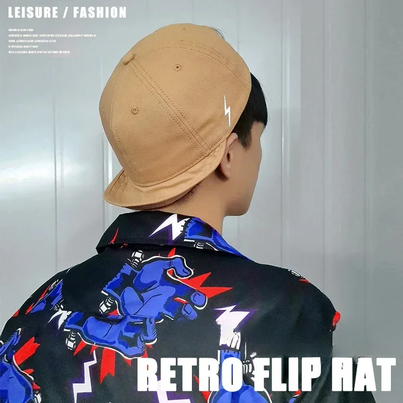 Big Head Size Snapback Embroidery Hat Men 6cm Short Brim HiP Hop Baseball Cap for Male Causal Street Wear Hats Autumn Caps Men 2