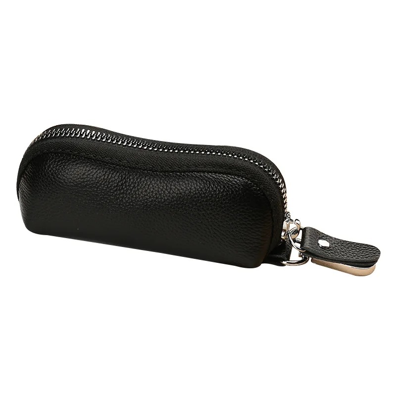

Men's Casual Leather Key Wallet with Zipper Mini Keychain Wallet Storage Car Key Pouch Organizer for Women Small Coin Purses Bag