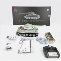 Russian Tank 1:16 Rc T34/85 Painted Snow Version Tank Competitive Gun Turret Rotating Remote Control Simulation Model Toy 1