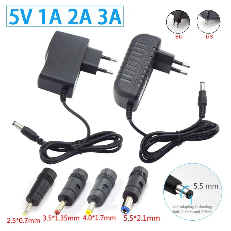 DC 5V 1A 2A 3A AC 110V 240V зарядное устройство 5 5*2 1mm преобразователь адаптер 4 0*1 7mm 3 5*1 35mm 2 5*0