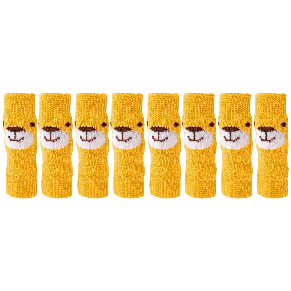 

Knitted Paw Warmer Dog Boots Breathable Socks Reinforcement Dog Hock Protector Small Medium Dogs Cats Yellow