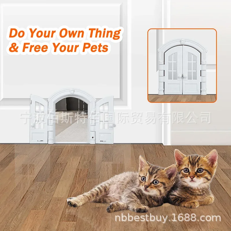 Cat Door For Windows Stylish No-Flap Exterior Door For Pet Cats Interior Indoor Cats Dogs Kitte Bathroom Basement