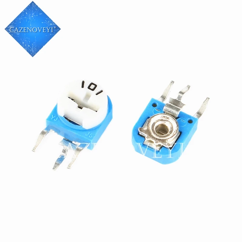 Set 50 Pezzi Trimmer Regolabili 3296W - 10 Valori: 100/200/500/1k/2k/5k/10k/20k/100k/500k Ohm, Potenza 1/4W, Cermet, Fai Da Te