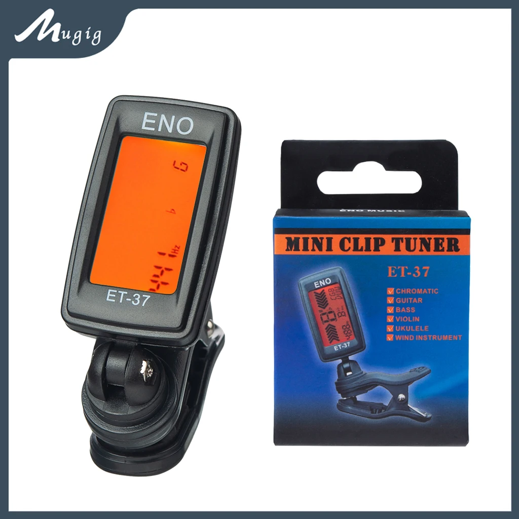 Eno Accordatore Per Chitarra Et-37 Lcd Clip-On Chitarra Elettronica Basso Cromatico Violino Ukulele Accordatore Strumento A Fiato Parti Di Chitarra Un