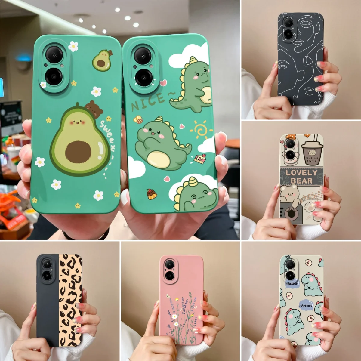 Soft Liquid Silicone Full Protection Phone Case with Multiple Patterns - Anti-Shock Cover
