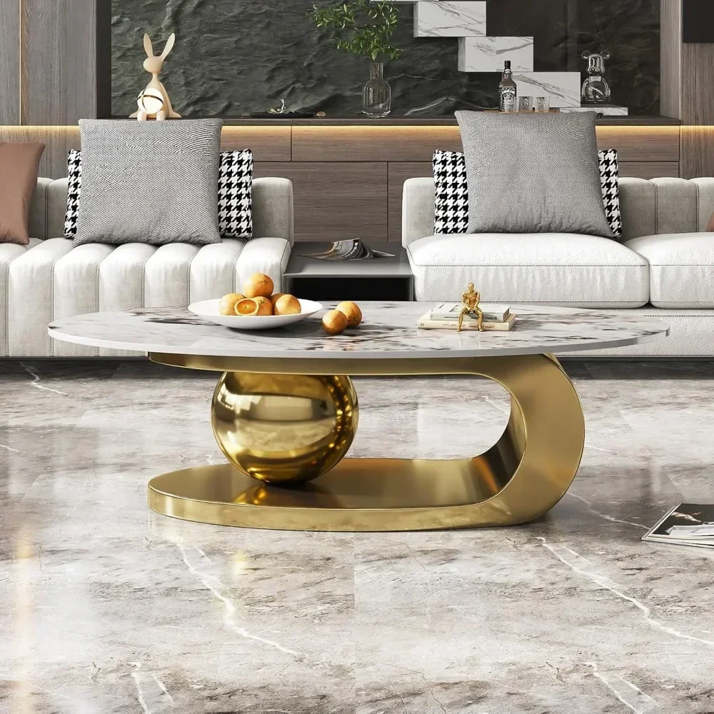 Oval Stone Coffee Table 2