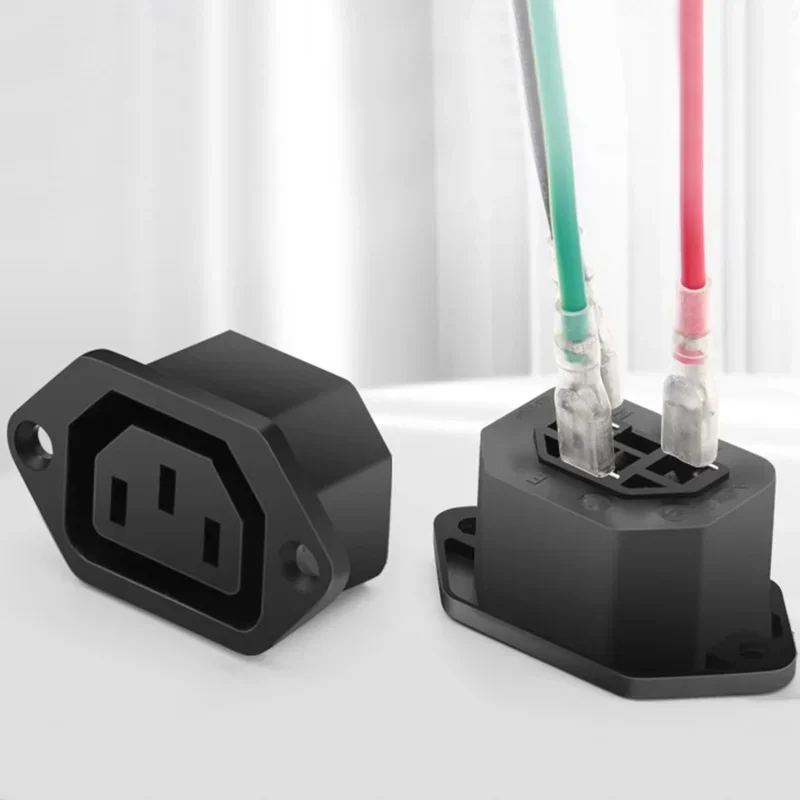 AC-04F Receptacle AC 250V10A Cable Wire Connector lEC 320 C14 Female AC Power Plug Inlet Socket Jack AC-06 Connector