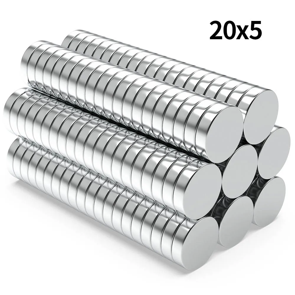 20x5mm N35 Super Starker Neodym-Magnet Runder NdfeB Leistungsstarker Permanentmagnet imanes Kühlschrankmagnete 20*5 – Detail 1