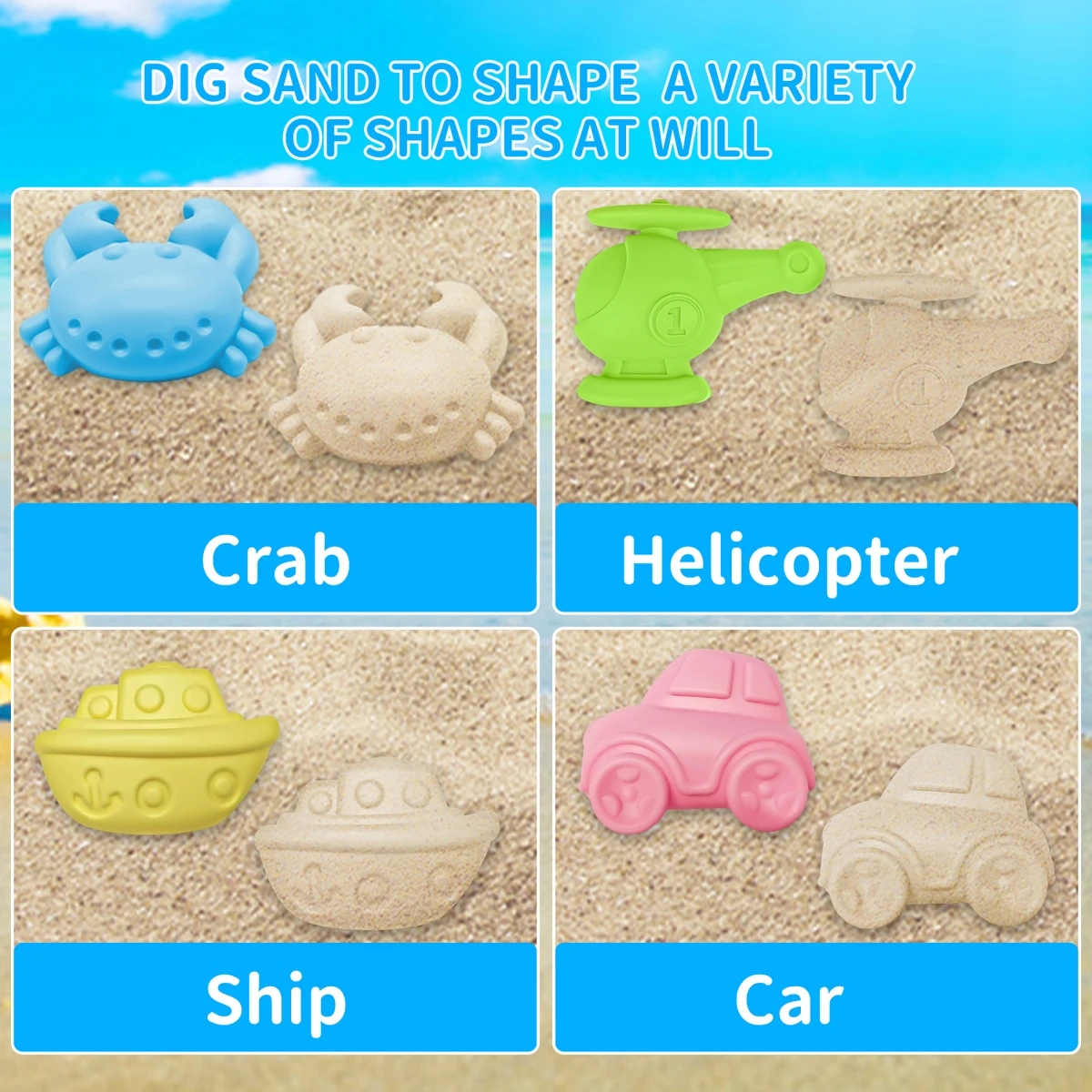 Baby Beach Toys Children Outdoor Summer Sand Play Set Infants Digging SandPlastic Shovels Buckets Water Play Beach Toys for Kids — view 4