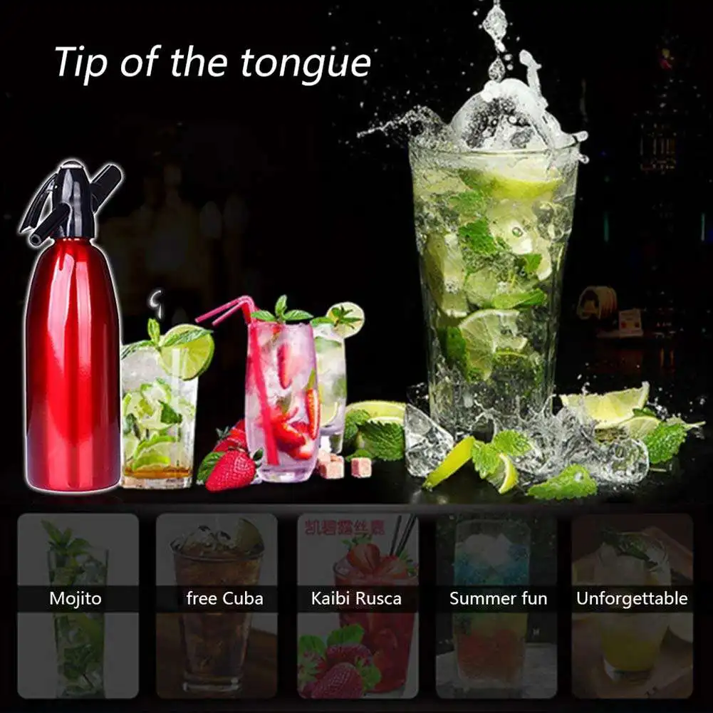 1L Aluminum Soda Siphon Soda Water Machine Bubble Water Bottle Machine Household Commercial Carbonated Production sparkling water maker