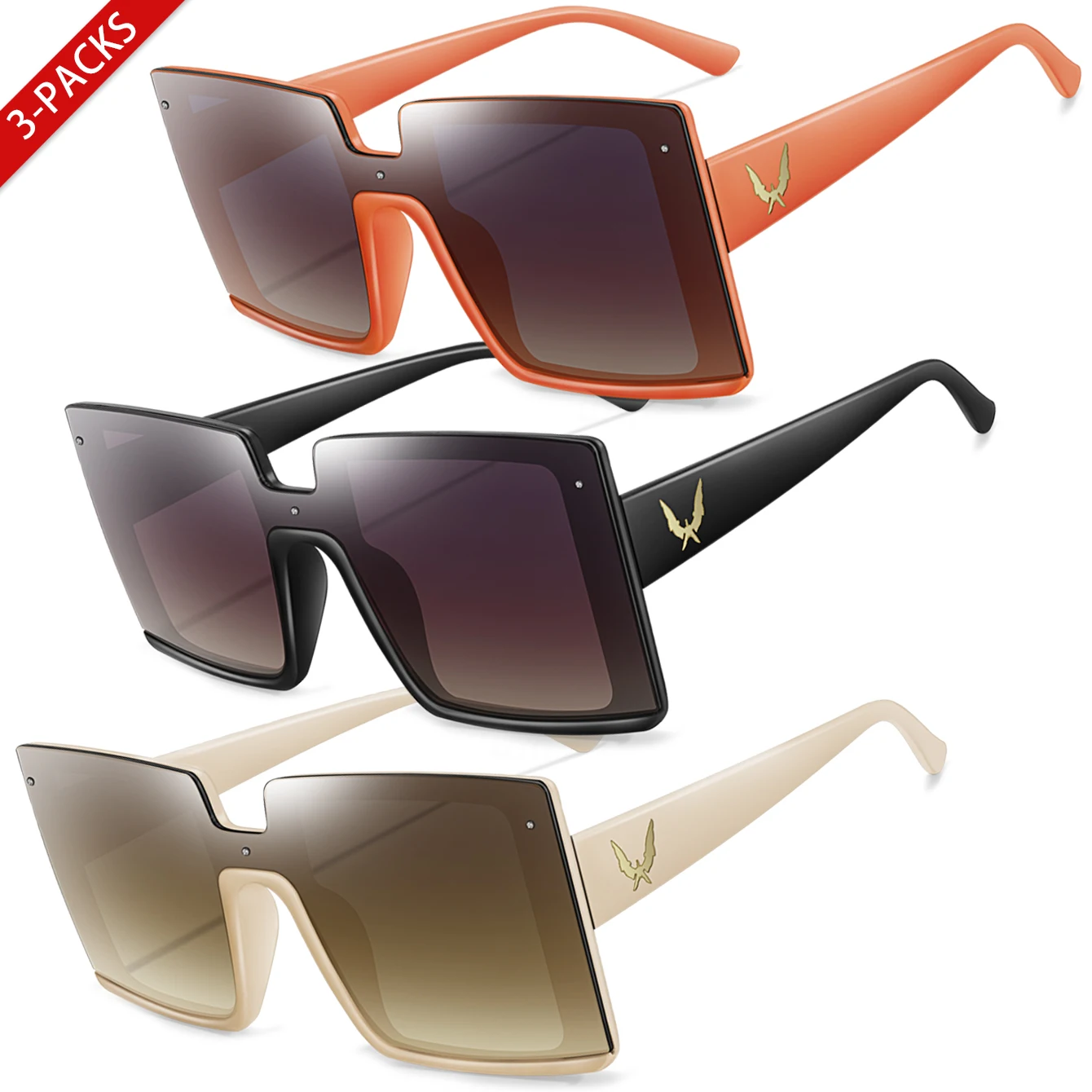 Fashion Vacation Glasses Women Men Casual Square Large Trendy Shades