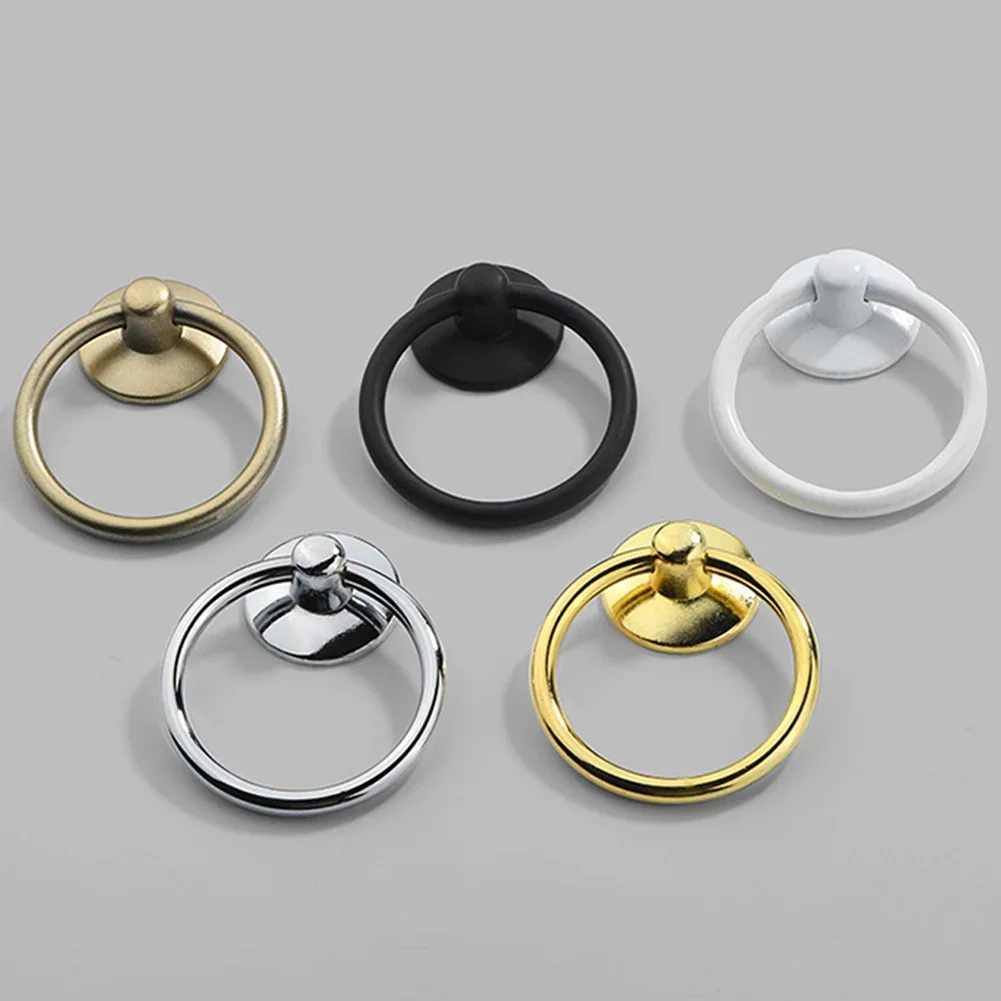 10Pc Vintage Round Ring Furniture Door Pull Handle Alloy Cabinet Dresser Drawer Knobs Handle Cupboard For Jewelry Box Door Ring door handles cabinet handles
