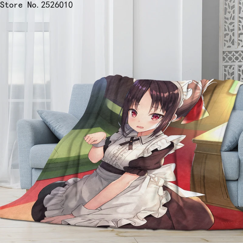 

Плюшевое фланелевое одеяло Shinomiya Kaguya с 3D принтом, для взрослых, дома, офиса, дивана, путешествий, моющееся, повседневное, для студентов, фланелевое одеяло 02