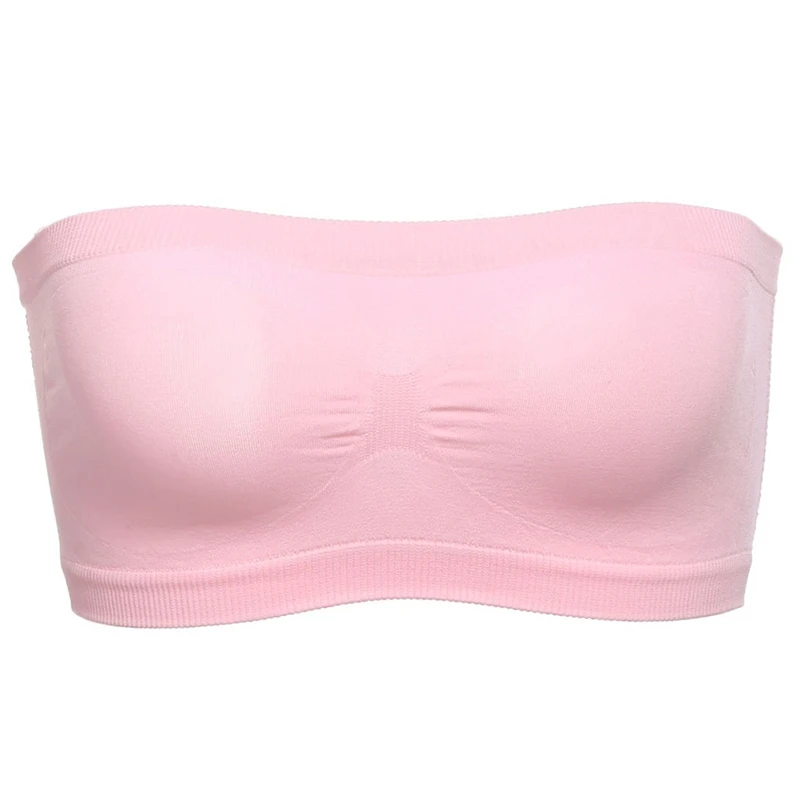 Women lingerie bra Lady's sexy strapless crop top bandeau boob tube brassiere summer breathable mesh invisible strapless without chest pad wrap