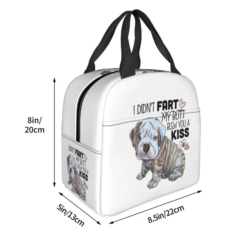 Custom English Bulldog Lunch Bag Men Women Thermal Cooler Insulated Lunch Box for Adult Office